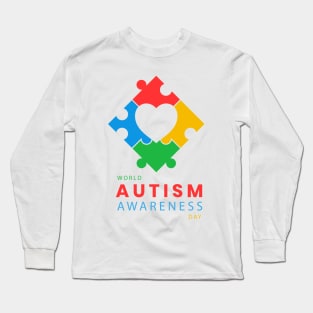 World autism - Awareness day - Puzzle - Heart Long Sleeve T-Shirt